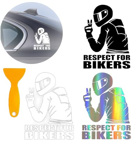 RXKFIGX 3 pcs Sticker de décoration Autocollants de voiture Respect pour les motards Autocollant découpé Respect pour les motards Autocollant de fenêtre pour voiture camion moto ordinateur portable