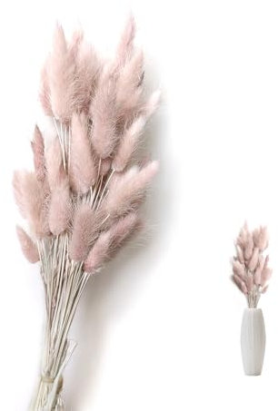 SoeUyd 50 Stück Pampasgras, Pampasgras Deko, Pampasgras Grau-Schwarz Trockenblumenarrangements Wohnzimmer Schlafzimmer Dekoration, Büro Dekoration, Hochzeit Dekoration und DIY Blumen Designs