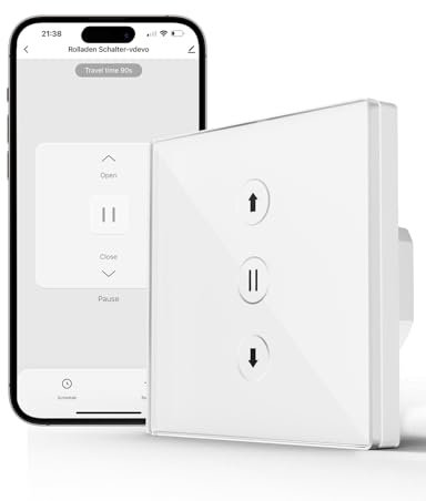 WLAN-Schalter für Rollladen (Neutralleiter erforderlich), 80 x 80 mm, Rollladenschalter