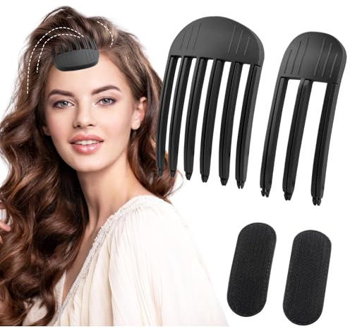 Clip Del Volume Della Radice,4 pezzi clip per radice capelli,Clip per Capelli per Sollevamento Radice,Volume per l'attaccatura dei capelli,Pettine Per Radici Volume Dei Capelli Ricci (Nero)