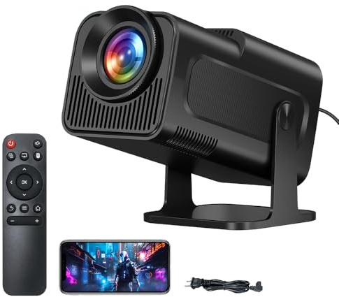 Kepeak 4K Smart Beamer, 1080P Native Full HD Mini Proyector, Android 11.0 WiFi 6 Bluetooth 5.0, Auto Keystone Correction, 360° Rotatable, 390 lúmenes ANSI, Max 150 pulgadas, para cine en casa