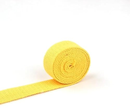 WEOKDFHA sadelgjord 5 meter 25 mm kanvas band bältesväska sadelgjord nylon ryggsäck band sömnadstillbehör (gul)