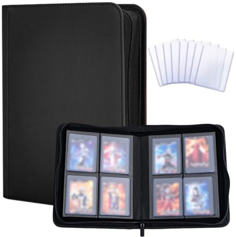 Album de Cartes Toploader pour 160 Toploaders, 4 Compartiments, Dossier de Cartes à Collectionner pour TCG, MTG, Pokémon, Yu-Gi-Oh, Étui Étanche en PU pour Cartes