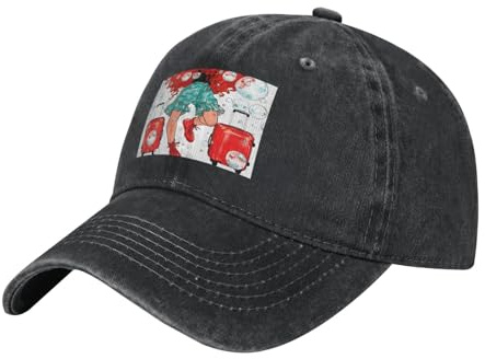 YYHWHJDE Cappello da baseball nero per adulti, con stampa rossa per viaggiatori, per uomini e donne, elegante e durevole, Nero, taglia unica
