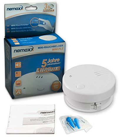 Nemaxx 6836 FL2 Rauchmelder-hochwertiger & diskreter Mini Brandmelder Feuermelder Rauchwarnmelder mit Lithium Batterie-nach DIN EN 14604 + 20x Magnetbefestigung, 20er-Paket, 20 Stück