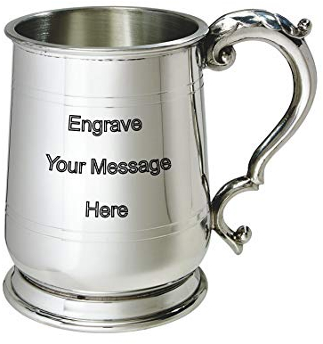 Wentworth Pewter Tankard in Jacobean Design (with Engraving)