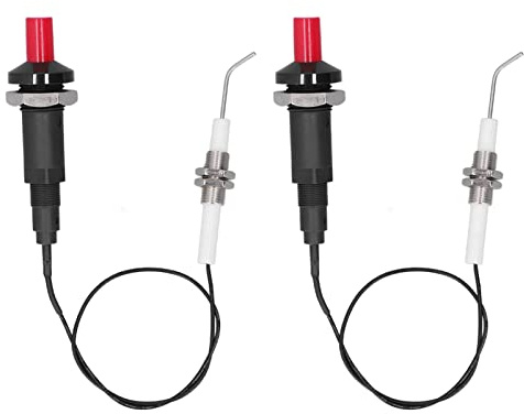 PIEZO ENDER, 2 st. propan tryckknapp grilltilter 1 ut 1 piezognist tätningssats med tråd 30 cm och spikelektrod för gasgrill, behållare, öppen spis
