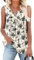 Aodemo Women's Summer Henley V Neck Tunic Ladies Button Up Tops Flowy Short Sleeve T-Shirts Loose Blouse XL, Black Rose