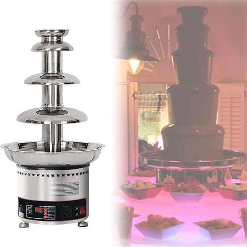 RayGenius Cheese Heated Melting Machine,Commercial Chocolate Fondue Fountain, 4/5/6/7 Tiers Chocolate Waterfall Hot Pot,7Layers