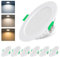 Lichtlord Spot LED Encastrable Dimmable,Extra Plat-25mm 7W 700LM, Spots de plafond 2700K 4500K 6000K Réglable, LED Spot Etanche Salle de Bain IP44, Lot de 6,Rond Ultra Slim Downlight en métal(Blanc)