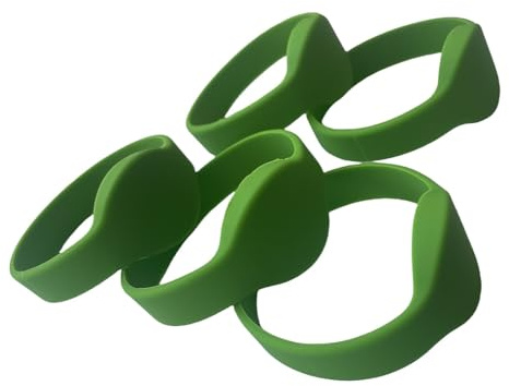 Lot de 5 bracelets EM4100 125 kHz RFID étanches pour contrôle d'accès, soutien-gorge d'identification, lecture seule (vert)