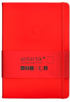 Antartik Anteckningsbok med gummianteckningar a5 släta blad röd 100 ark 80 g fsc.