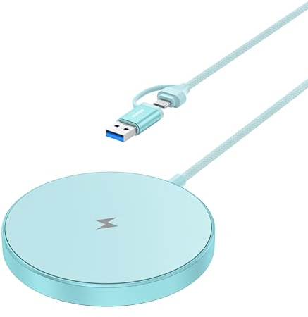 BENFEI Cargador Inalámbrico Magnético 15W Compatible con Cargador mag-Safe/iPhone 16/16 Pro/16 Plus/16 Pro MAX/iPhone 15 Pro MAX Plus/iPhone 14 13 12 Series, Wireless mag-Safe Charging Pad