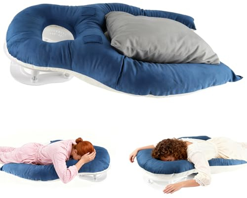 JAOGAUS Almohada Facial para Dormir Boca Abajo, Cojín Ergonómico con Memory Foam, Reposacabezas Ajustable, para Casa, Dormir Boca Abajo y Recuperación Postoperatoria de Cirugía de Ojos