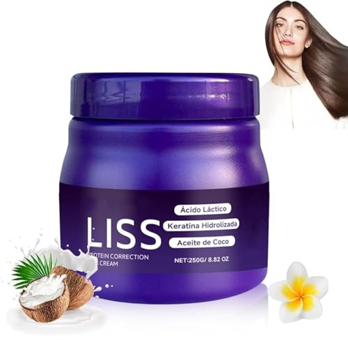Lumino Liss Alisado, crema alisadora para el cabello liso y sedoso sin encrespamiento con brillo prolongado, repara y nutre el cabello de forma profunda，250 g