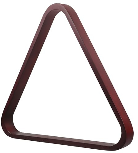 Healeved Triangle à Boules de Billard en Bois Massif 572 MM Cadre Triangulaire Rigide Rouge Foncé Organiseur pour Billard Anglais Américain et Neuf Accessoire Précis pour Clubs et