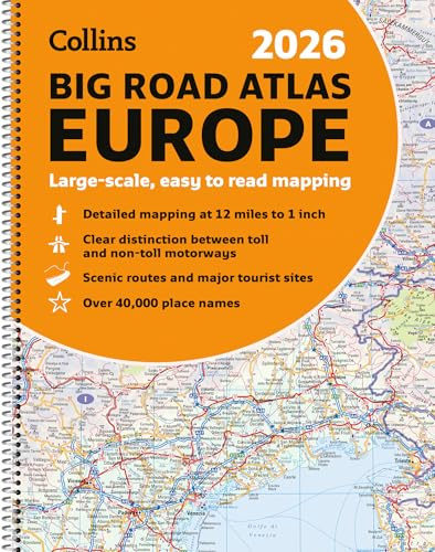 Collins 2026 Big Easy Road Atlas Europe: Spiral bound