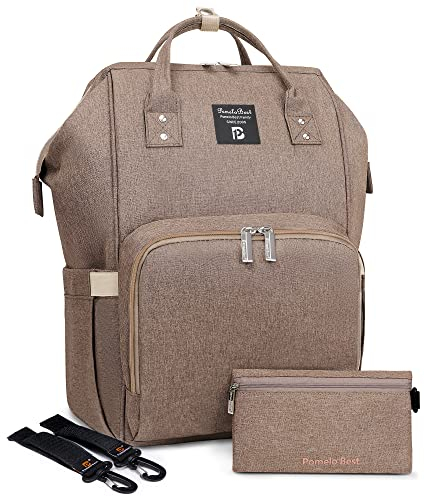 Pomelo Best Baby Wickelrucksack stylische Wickeltasche Rucksack mit Wickelunterlage multifunktional wasserabweisend Große Kapazität Rucksack für unterwegs