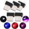 CTRICALVER Luces de ambiente LED para automóvil, 5 piezas de iluminación USB Ambiente de luz Set Decoración interior para automóvil (5 colores, rojo/azul/rosa/blanco/azul hielo)