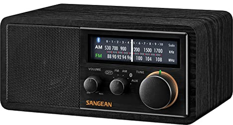 SANGEAN SG-118 AM/FM/Bluetooth Wooden Cabinet Radio with USB Phone Charging