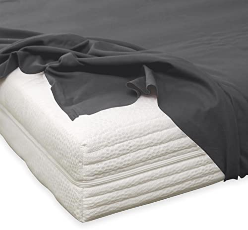 TRAUMSCHLAF kuschelig weiches Feinbiber Haustuch Bettlaken aus 100% Baumwolle ohne Spanngummi in weiteren Farben, Größen 150x250 cm anthrazit