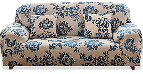 Teynewer 1-Piece Fit Stretch Sofa Cover, Sofa Slipcover Elastic Fabric Printed Pattern Chair Loveseat Couch Settee Sofa Covers Universal Fitted Furniture Cover Protector (2 Seater, #Provence)