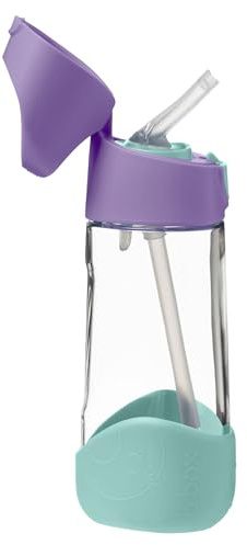 b.box TritanTM Wasser und Trinkflasche Kinder | Griffige Trinkflasche Kinder Auslaufsicher | Ideal Nach Strohhalm-Trinklernbecher | 450 ml