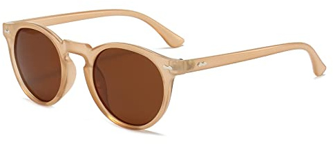 YAMEIZE Polarized Sunglasses Women Vintage Round -Classic Retro Small Round Tinted 90s Sunglasses Unisex UV400 Protection