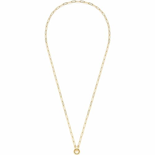 JEWELS BY LEONARDO Halskette Clip & Mix Moda • lange Kette aus goldfarbenem Edelstahl • längliche Ketten-Glieder und Ring für Charms Anhänger • 80 cm Länge • Schmuck Geschenk für Frauen • 023345