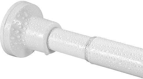 Weiß verstellbare Teleskop-Duschvorhangstange 74-255cm ohne Bohren für Badezimmer