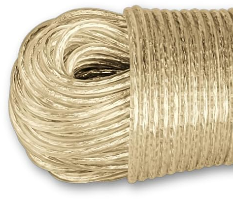 homeXpert STURM Wäscheseil/Wäscheleine extra stark 30m mit Vollstahleinlage 3,5 mm transparent ummantelt - Wetterfeste Schnur, Ersatzleine für Wäschespinne, Garten, Outdoor, Camping, Reisen und Balkon