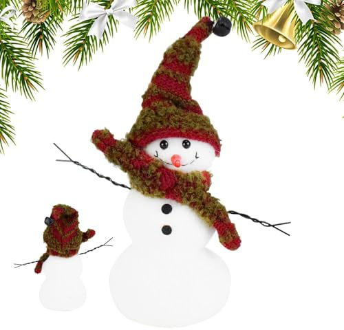 Xinhuju Pupazzo di neve di Natale, Ornamenti di pupazzo di neve ripieni, Carina figura di pupazzo di neve in peluche, Cuscino di pupazzo di neve confortevole al tatto per bambini, ragazze e neonati