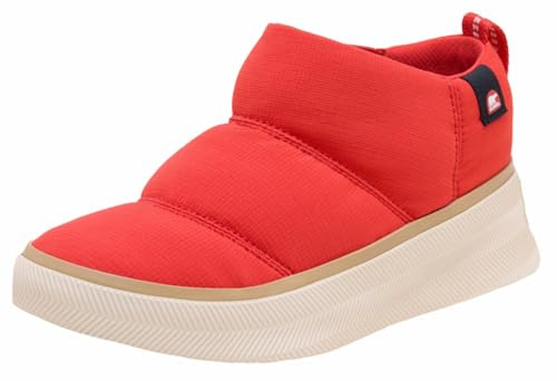 Sorel Women's Out N About IV Mini Puffy Insulated Slip-On Boots, Bright Red/Honey White, 9.5