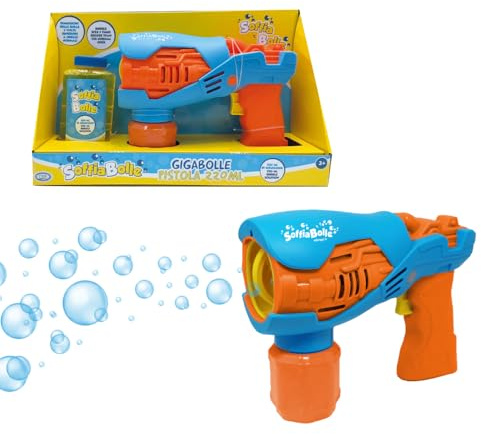 ODS - Soplador de Burbujas Gigantes de 220 ml, Pistola de 20,5 x 15,5 x 9 cm, Funciona con Pilas