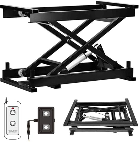 Plataforma Elevadora De Mesa De Centro, Plataforma Elevadora De Carga De 200 Kg/440 Lbs, Plataforma Elevadora Eléctrica, Altura Ajustable De 19,5-68 Cm, Con 4 Ruedas Giratorias De 360° Con Frenos