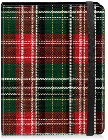 Photo Album 5x7 Photos - 60 Pockets Capacity PU Leather Cover Photo Album with Strong Elastic Band, Portable Picture Album for Family Wedding Boys Girls,Christmas Red Green Plaid