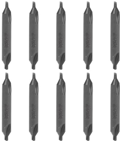 Juego de 10 brocas centrales tipo A – 2,5 mm, brocas industriales de acero de alta velocidad, broca centradora para torno resistente al calor y al desgaste con ranura de viruta