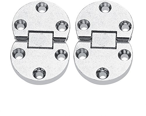 2Pcs Tornillo de Bisagra de Aleación de Autoportante Plegable Semicírculo Plata Hogar Mueble Recuadro Socialme-eu