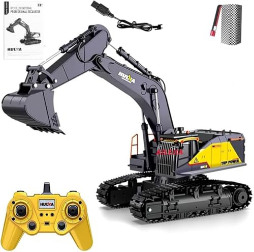 Ailejia Remote Control Excavator 22 Channel RC ExcavatorTruck Vehicle Toy huina 1:14 Scale Excavator 2.4Ghz Construction with Sound and Lights