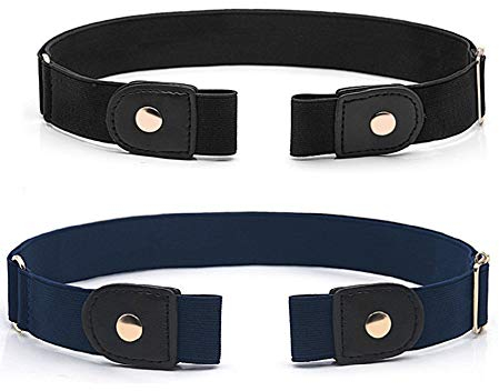 salefun 2x Stretchgürtel ohne Schnalle Gürtel Damen Herren elastisch bis 140cm