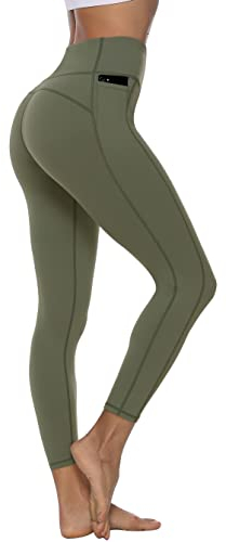 Persit Sporthose Damen, Sport Leggins für Damen Yoga Leggings Yogahose Sportleggins Olivengrün-Size 36/38 (Herstellergröße: S)