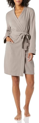 Amazon Essentials Vestaglia Leggera a Nido d'Ape di Media Lunghezza (Disponibile in Taglie Forti) Donna, Grigio Fumo, XL