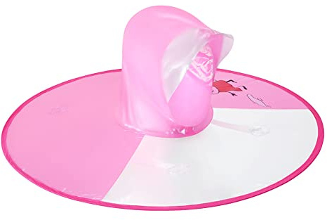TaissBocco Kinder Regenmantel Cartoon Duck Regenmantel und Regenschirm Hut Wasserdichtes UFO für Baby Mädchen und Jungen Poncho Regenhut (Pink, M)