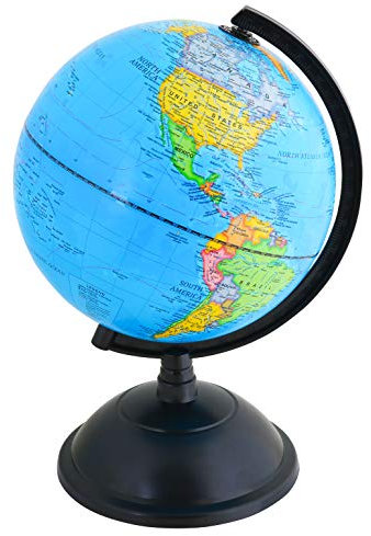 TOPGLOBE Educational World Globe 20cm Swivel Rotating Desk Globe - Diameter 20cm (Engish)
