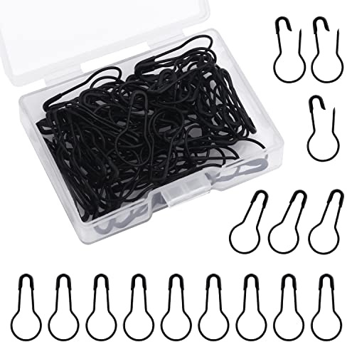 120 pezzi 22 mm Spille da Balia, Safety Pins in Metallo Piccole per Vestiti Artigianato Quilting Cucito Ciondoli Bottoni (Nero)