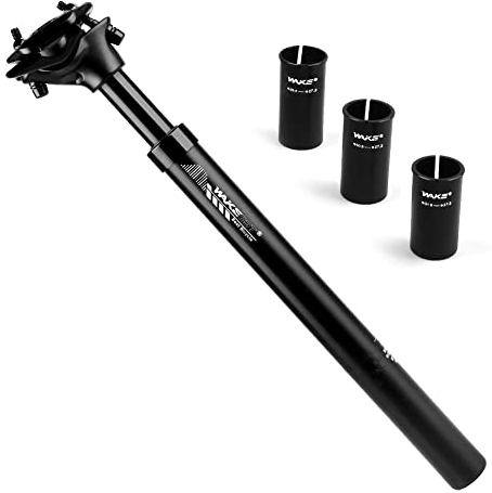 CYSKY Fahrrad Sattelstütze 27,2 x 350mm mit Sattelstützen Adapter 28,6mm 30,9mm 31,6mm, Stoßdämpfer Fahrradsattelstütze für Mountainbike Rennrad MTB BMX