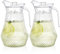 Lawei Confezione da 2 brocche acriliche da 1.4L, in plastica trasparente con coperchio e beccuccio, contenitori per bevande per frigorifero, succhi, sangria, limonata, resistente al calore