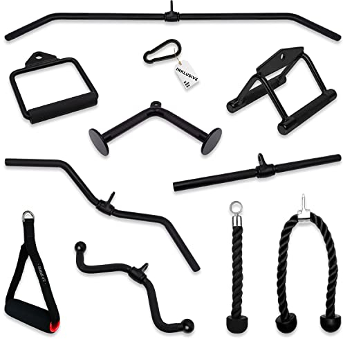 C.P.Sports Kraftsport Griffe/Seile Set 3 | Stahl schwarz – Studioqualität | für Bizeps, Trizeps, Latzug – Krafttraining, Bodybuilding, Fitness, Gym | mit Karabiner