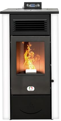 STUFE A PELLET ITALIA Canada 12 KW Canalizzata 5 Stelle WiFi - Stufa ad Aria Ventilata Efficienza 91% Scalda 120m² Autonomia 15H 5 Velocità e Potenze Garanzia 24 Mesi Bianco