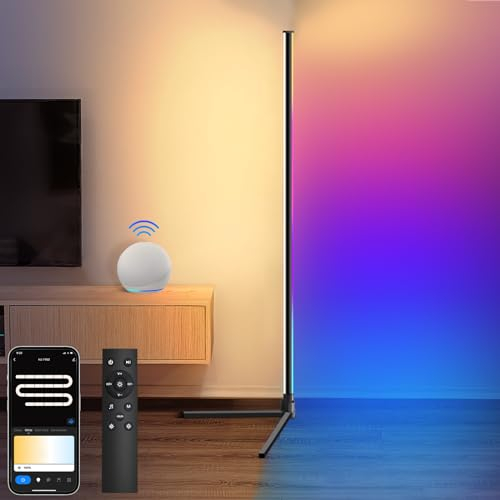 Weilim Smart LED Stehlampe Mit App & Fernbedienung, RGB + Warmweiß/Kaltweiß, Moderne Beleuchtung FüR Wohnzimmer, Schlafzimmer, Gaming-Zimmer, Kompatibel With Alexa and Googlehome Kann Wi-Fi Verbinden